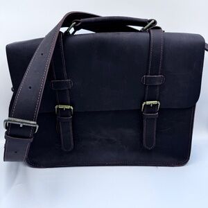 Timber & Hide Brown Leather Courier‎ Bag